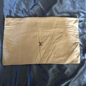 Louis Vuitton Cream Dust Pouch with Center LV Monogram